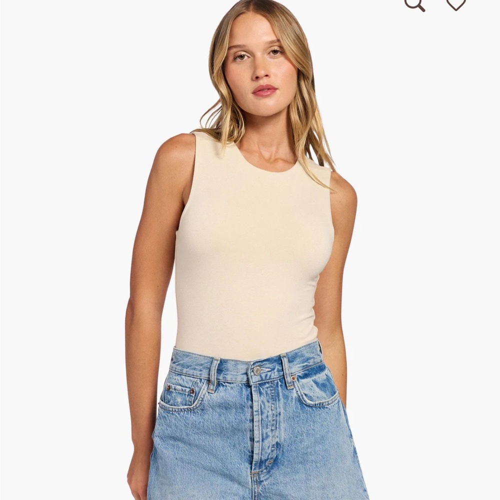 Nuuds 	
Women's Classic Crew Tank Bodysuit - Bone